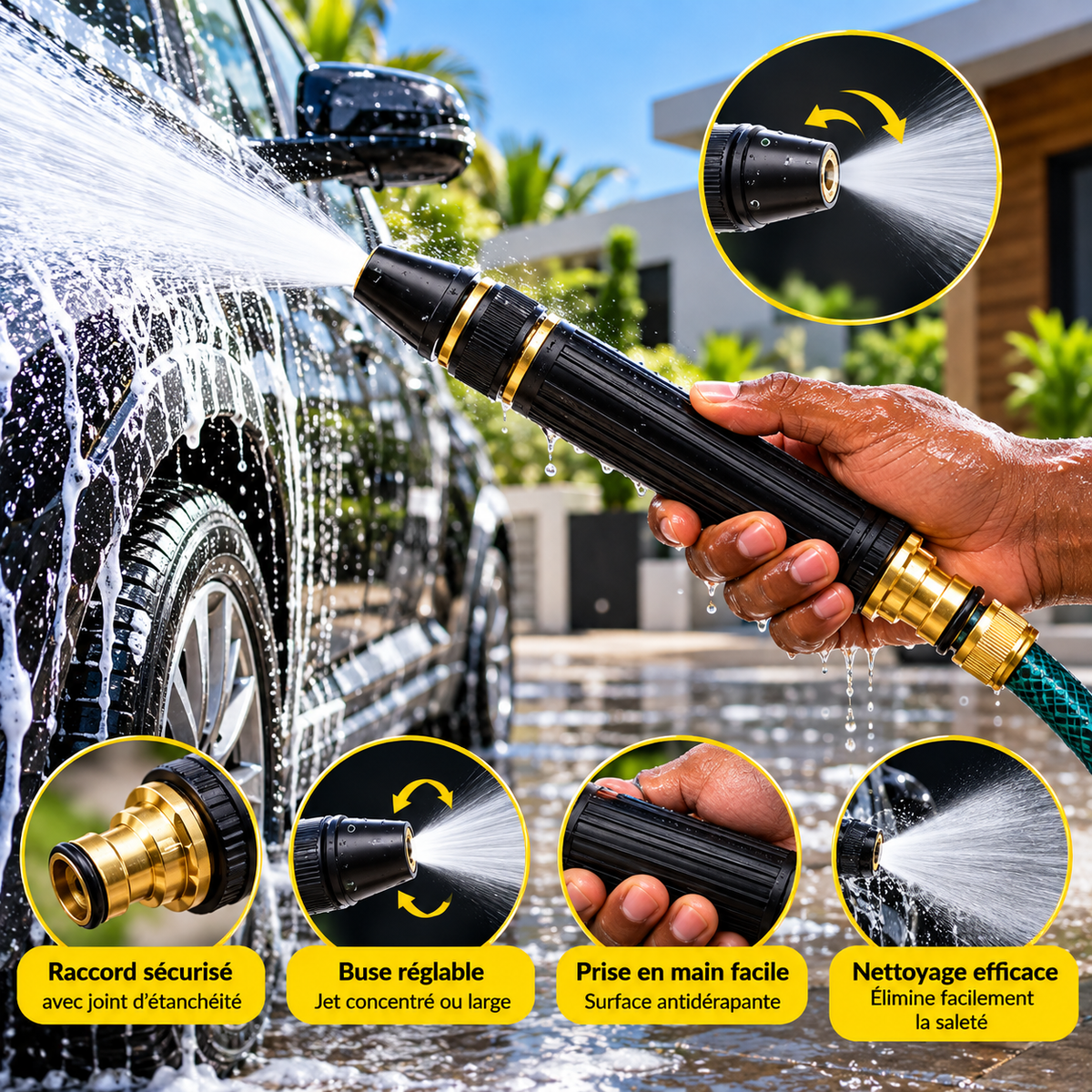 JETWASH, Lavez votre voiture sans vous battre avec le tuyau.
